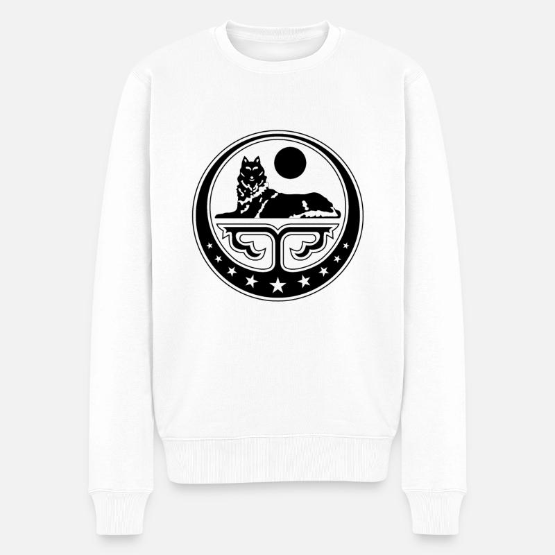 Tchétchénie Grozny drapeau Chechen Cadeau - Pull Premium bio Homme - blanc