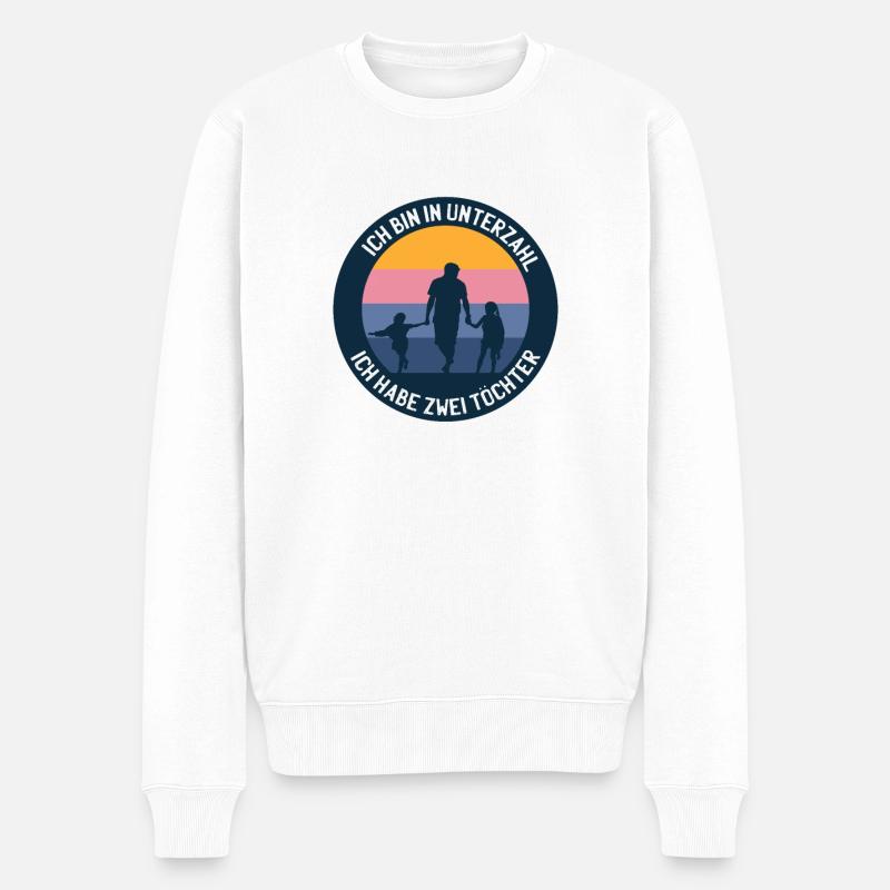ZWEI TÖCHTER UNTERZAHL - Männer Premium Bio Pullover - Weiß