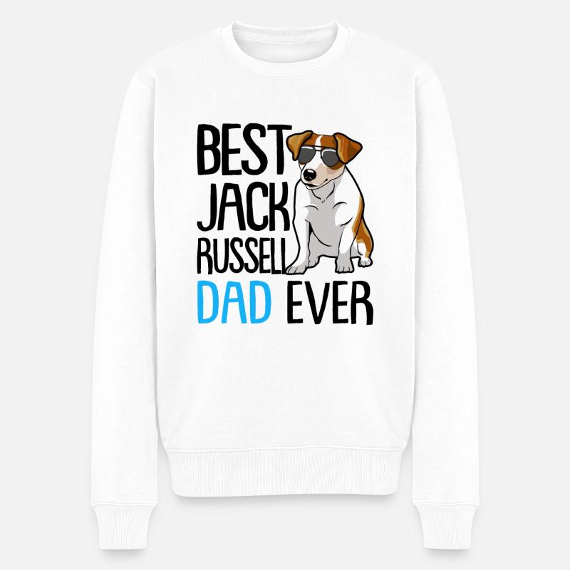 Jack Russell Russel - Pull Premium bio Homme - blanc