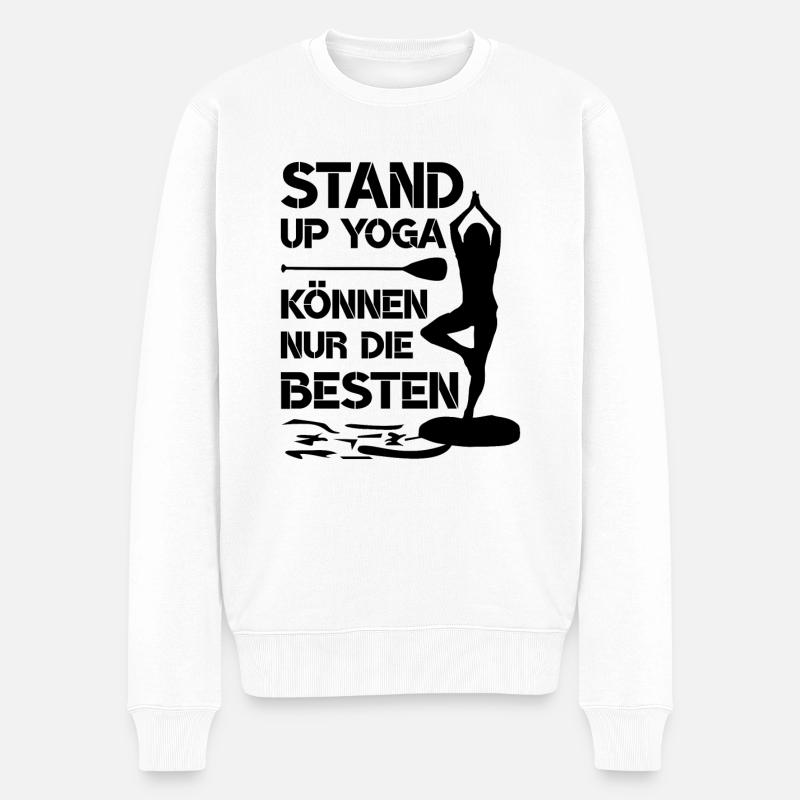 SUP Stand up - Männer Premium Bio Pullover - Weiß