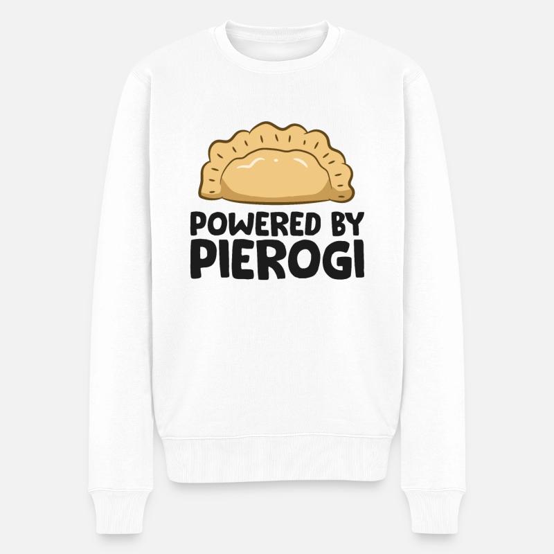 Propulsé par Pierogi Funny Pierogi - Pull Premium bio Homme - blanc
