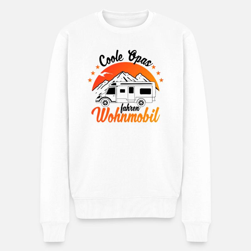 Camper und Rentner - Männer Premium Bio Pullover - Weiß