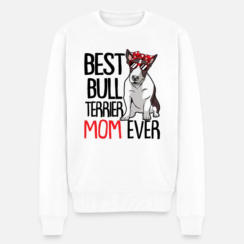 Bull terrier - Pull Premium bio Homme - blanc