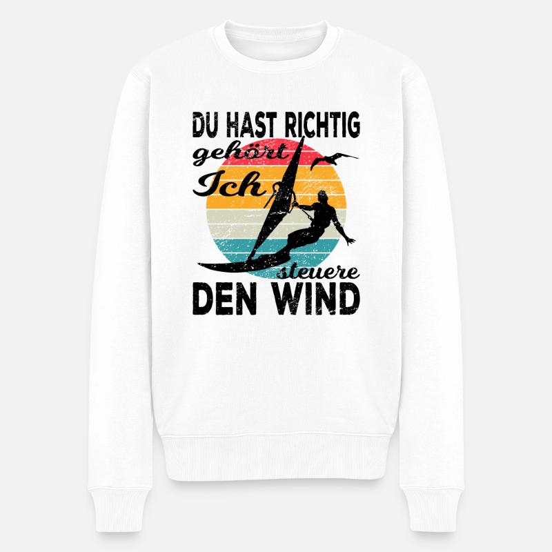 Windsurfen - Männer Premium Bio Pullover - Weiß