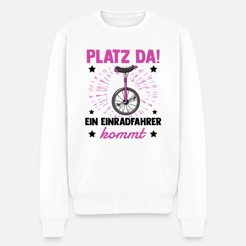 Einrad - Männer Premium Bio Pullover - Weiß