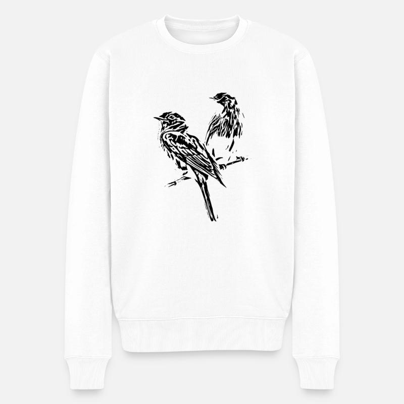 Oiseaux - Pull Premium bio Homme - blanc