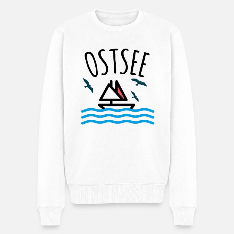 Ostsee - Männer Premium Bio Pullover - Weiß