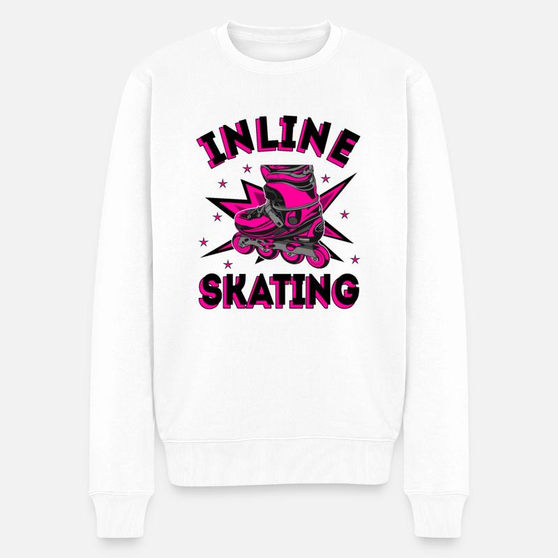 Inline Skating Inline-Skates - Männer Premium Bio Pullover - Weiß