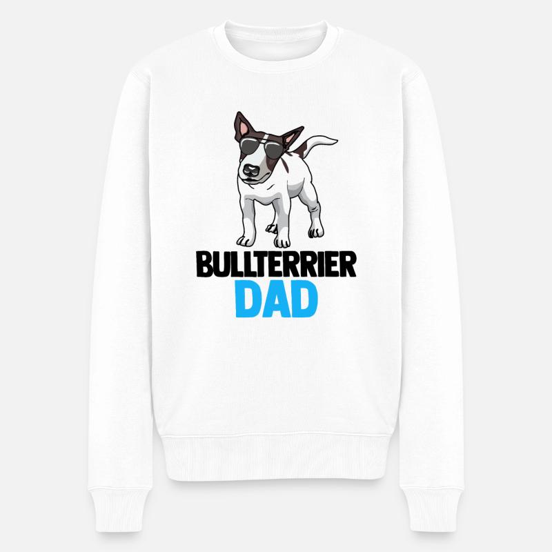 Bullterrier Dad - Männer Premium Bio Pullover - Weiß