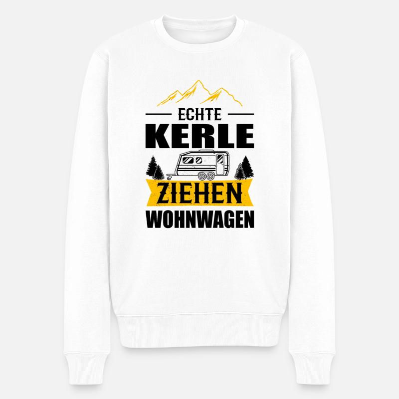 Camping Rentner - Männer Premium Bio Pullover - Weiß