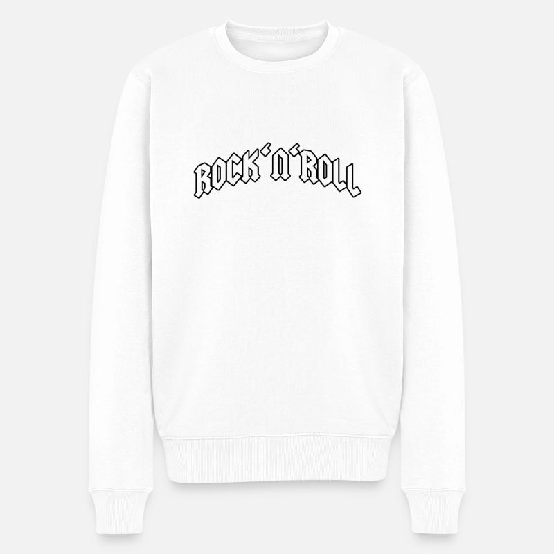 Rock and Roll - Männer Premium Bio Pullover - Weiß
