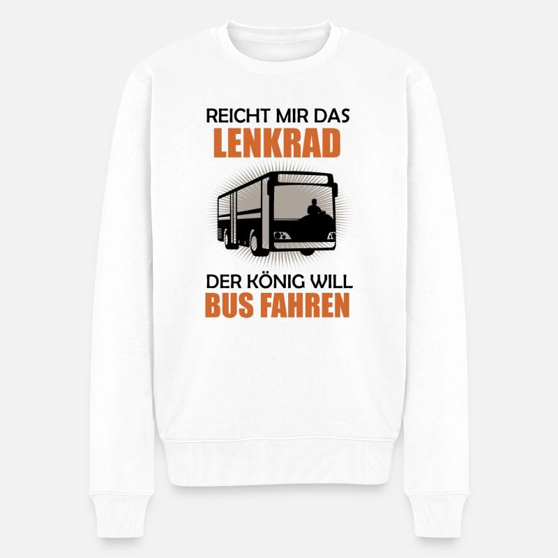 Bus Fahrer Busfahrer Beruf Spruch Geschenk Herren - Männer Premium Bio Pullover - Weiß