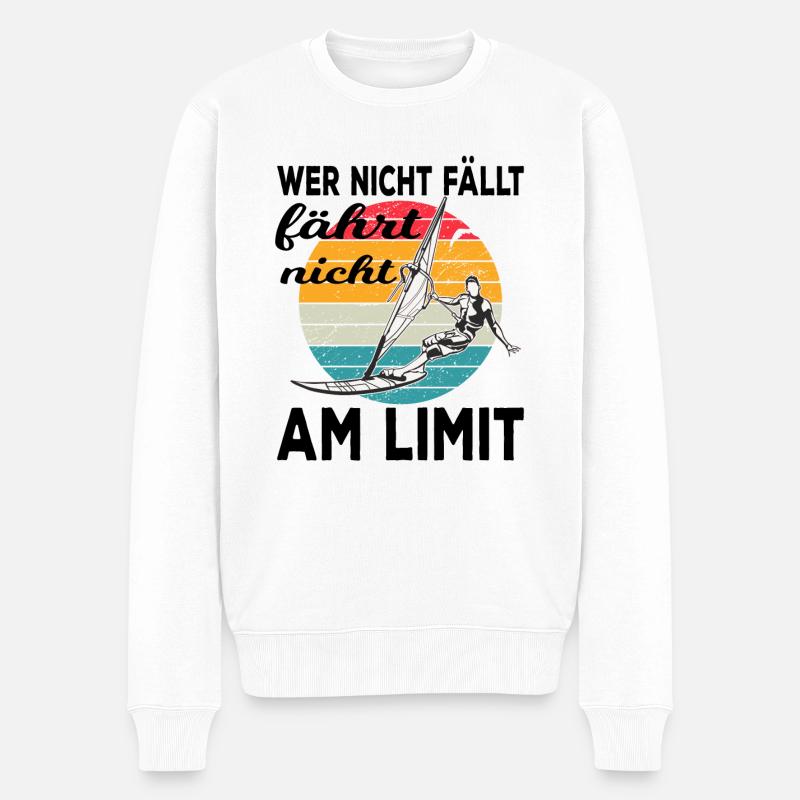 Windsurfen - Männer Premium Bio Pullover - Weiß