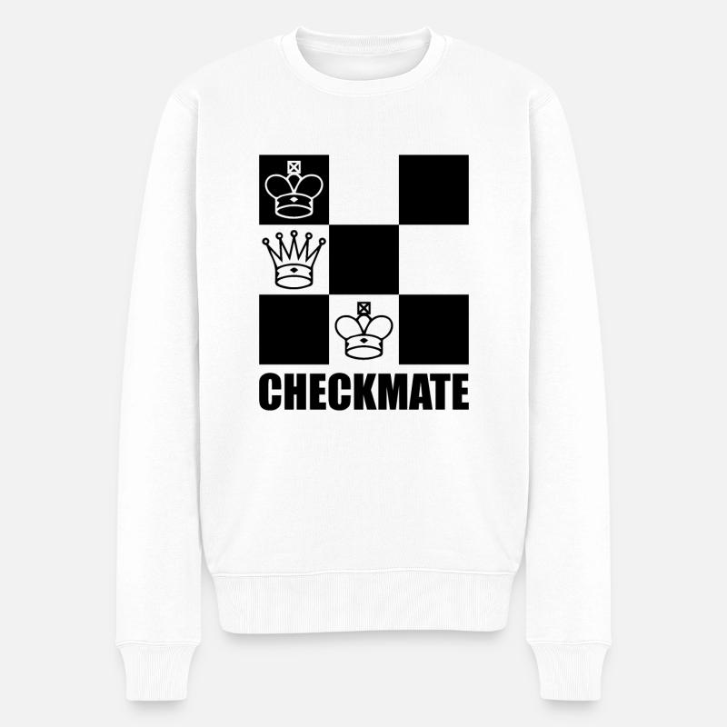 Checkmate Sport Échecs Maître d’échecs de la pensée - Pull Premium bio Homme - blanc