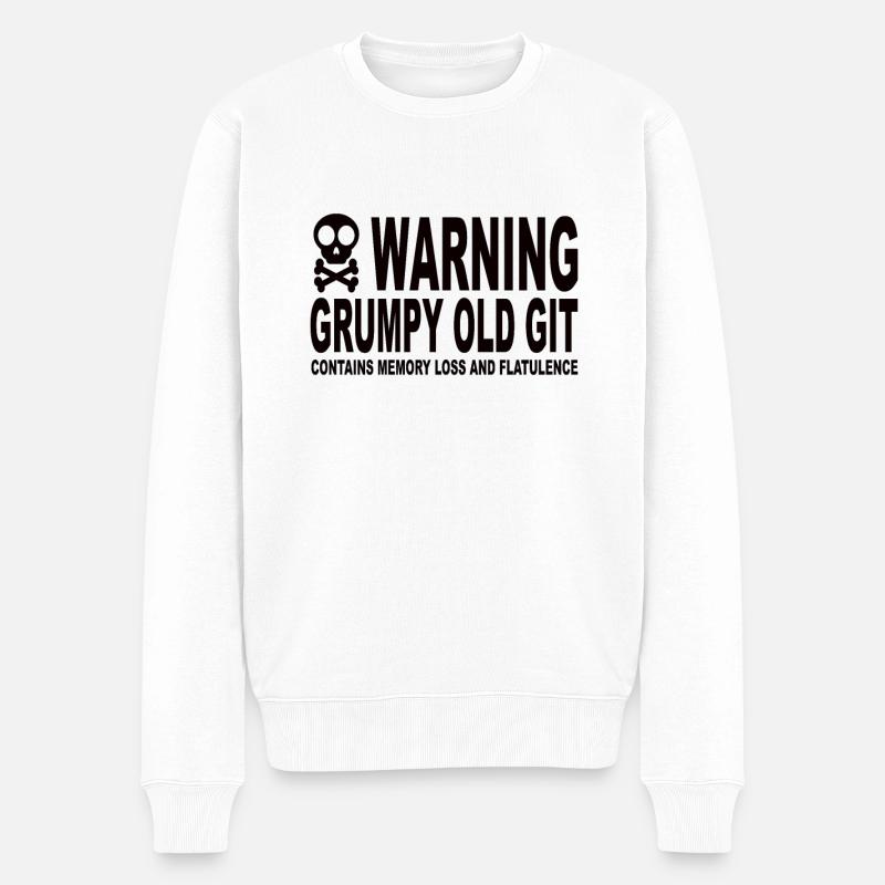 Warning Grumpy Old Git - Pull Premium bio Homme - blanc