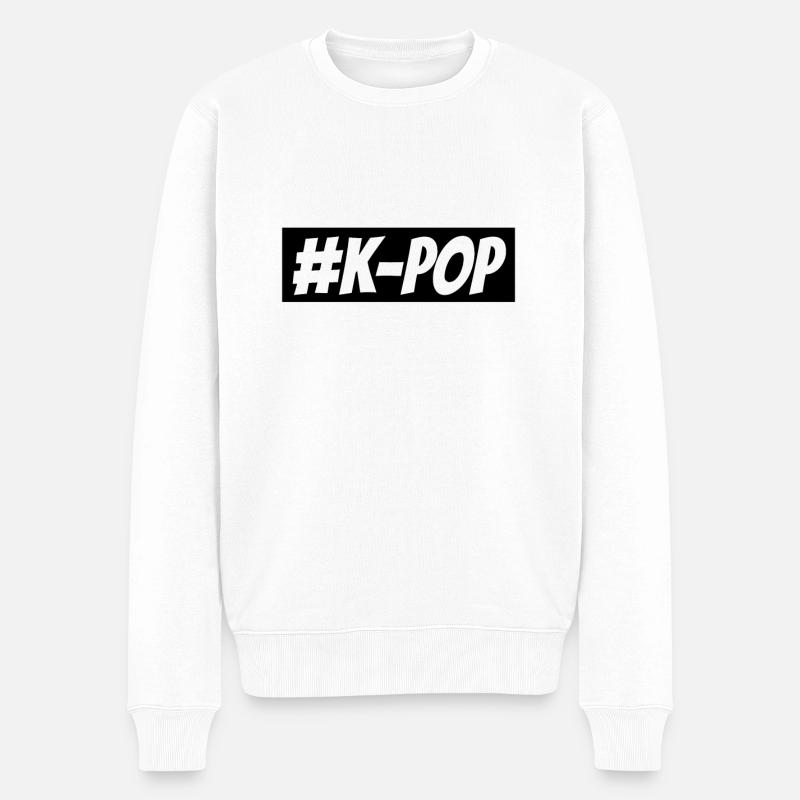 #K-POP - Pull Premium bio Homme - blanc