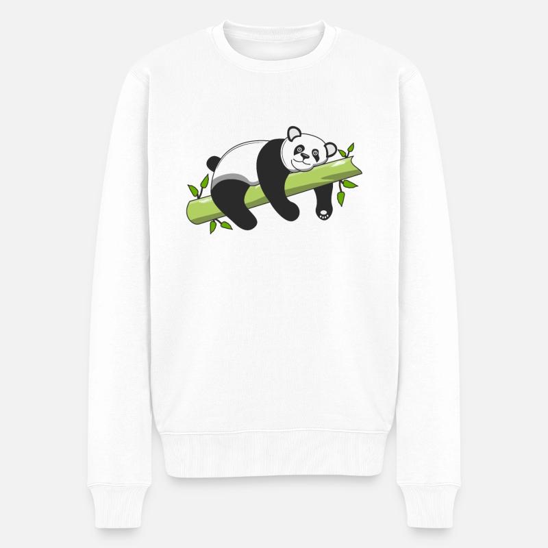 PANDA OURS - Pull Premium bio Homme - blanc