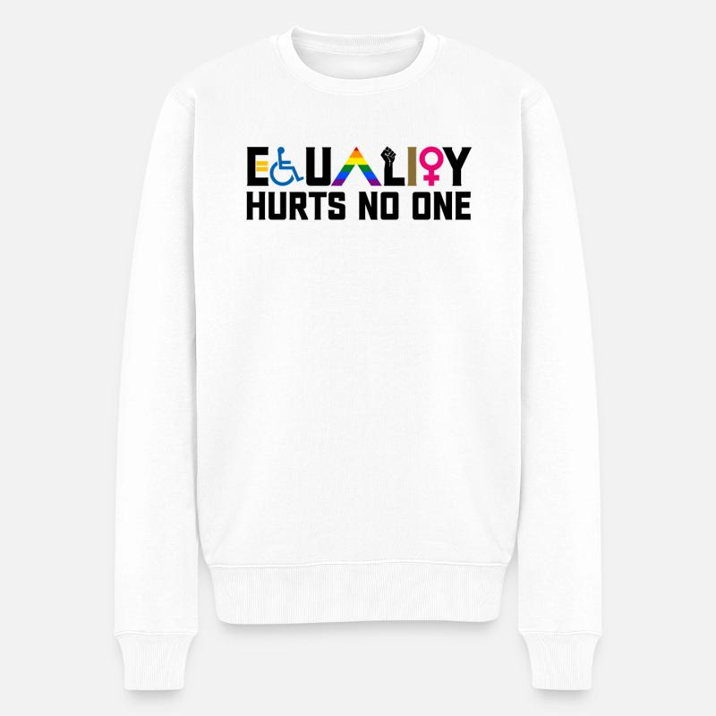 Equality Hurts No One Disability LGBTQ Feminist - Männer Premium Bio Pullover - Weiß