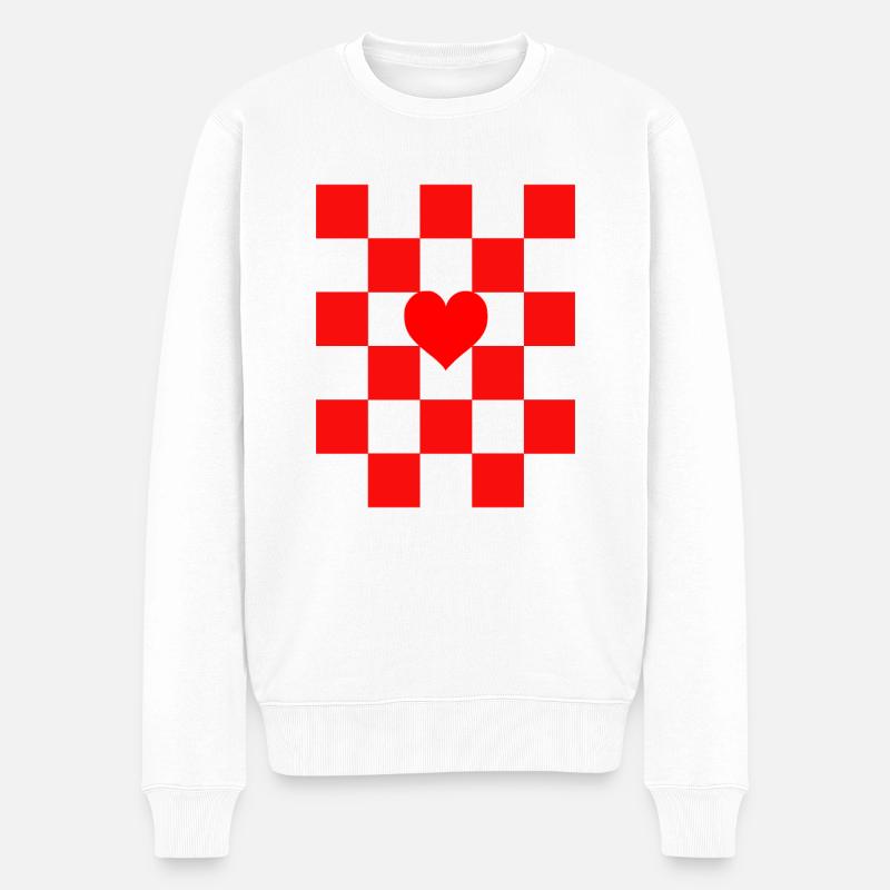 Kroatien Flagge Herz Hrvatska 2021 - Männer Premium Bio Pullover - Weiß