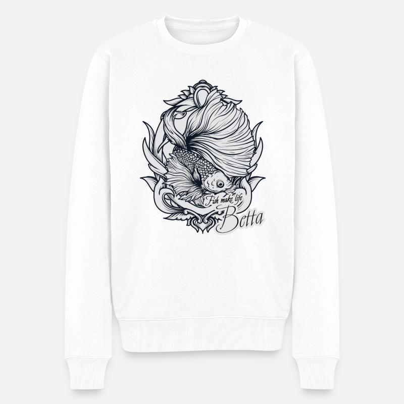 Pisciculture - Pull Premium bio Homme - blanc