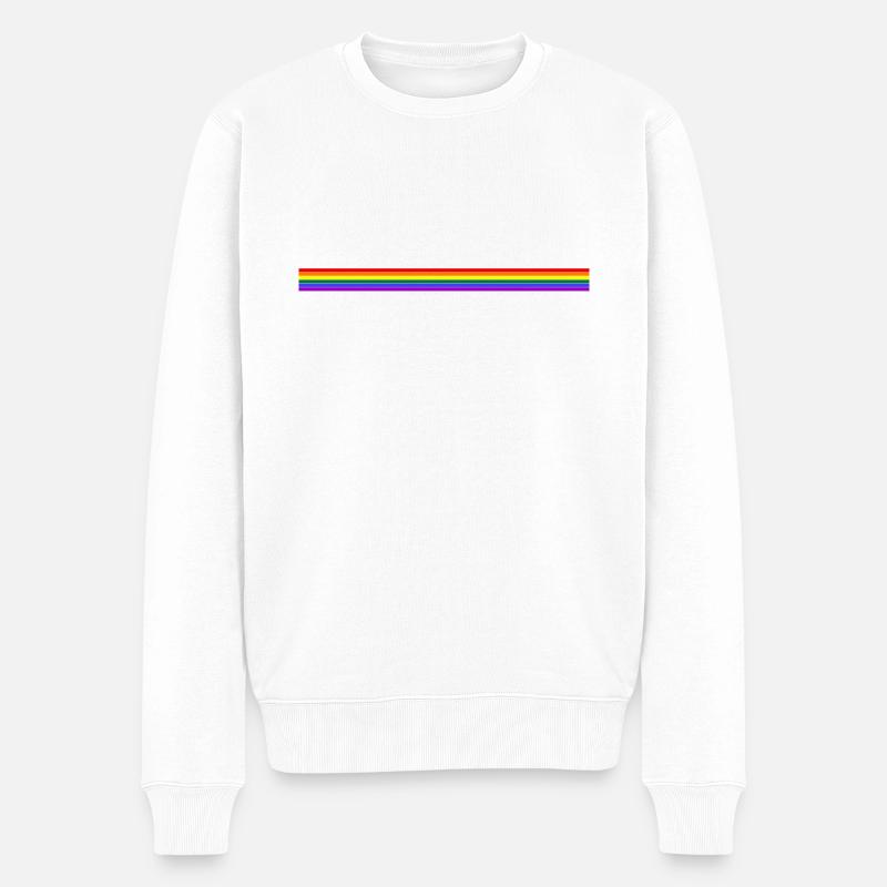 LGBTQ bande de conception - Pull Premium bio Homme - blanc