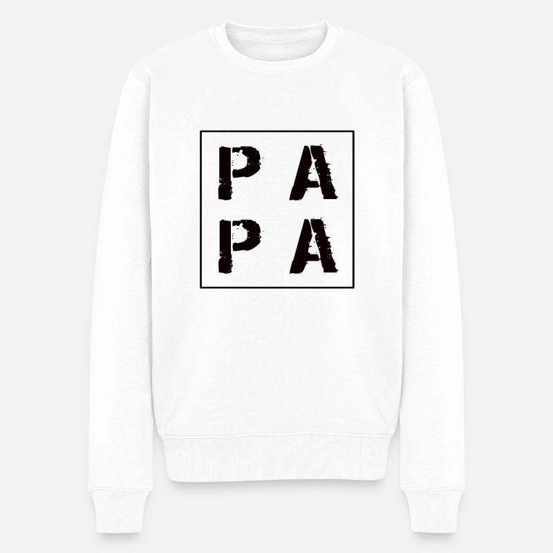 Papa - Männer Premium Bio Pullover - Weiß