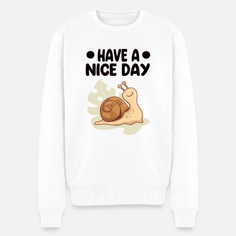 Escargot - Pull Premium bio Homme - blanc