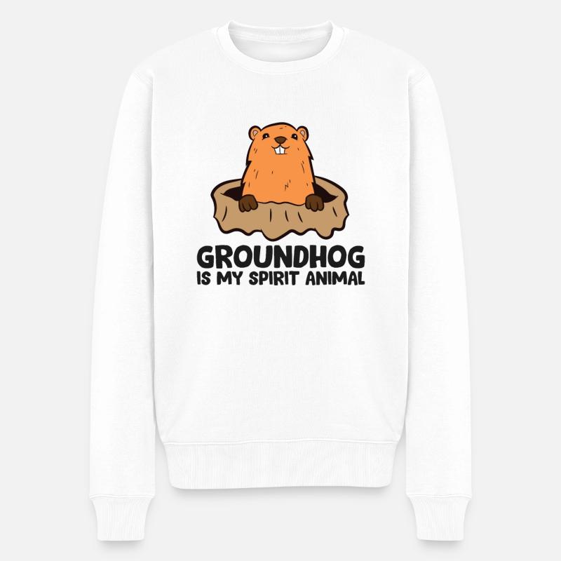 Lustige Murmeltier-Liebhaber Murmeltier ist mein - Männer Premium Bio Pullover - Weiß