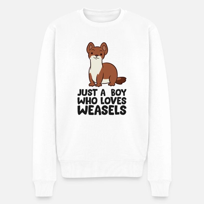 Un garçon qui aime la belette - Pull Premium bio Homme - blanc