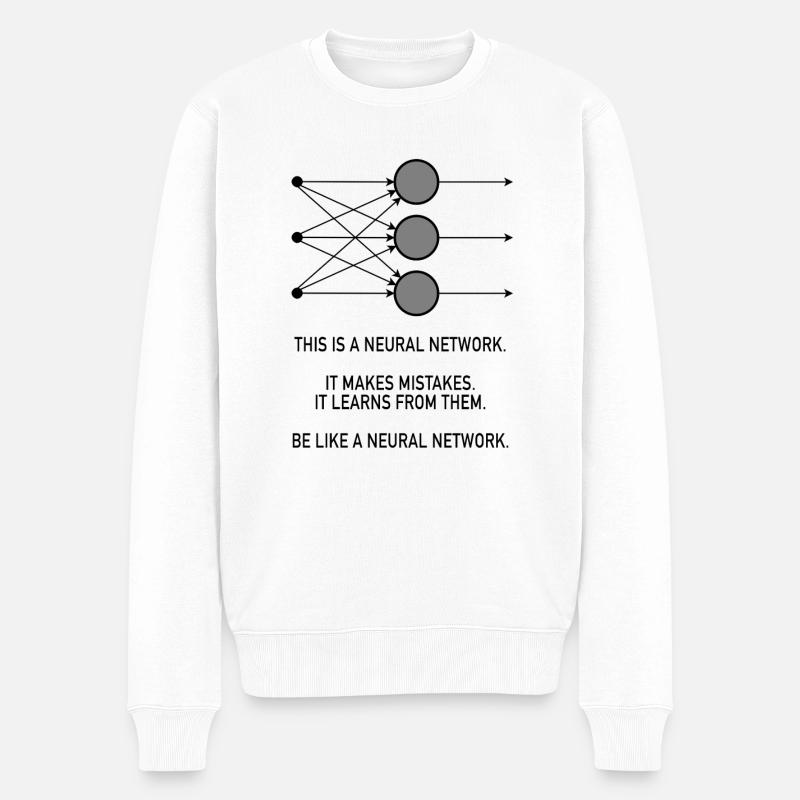 Be Like A Neural Network - Männer Premium Bio Pullover - Weiß