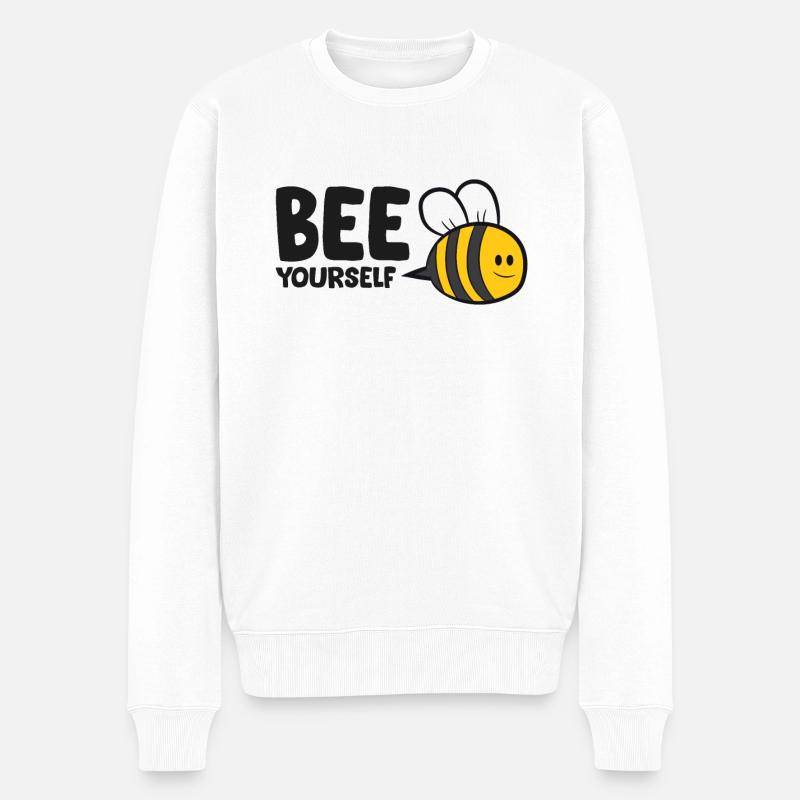 Bee Yourself Love Bee - Männer Premium Bio Pullover - Weiß