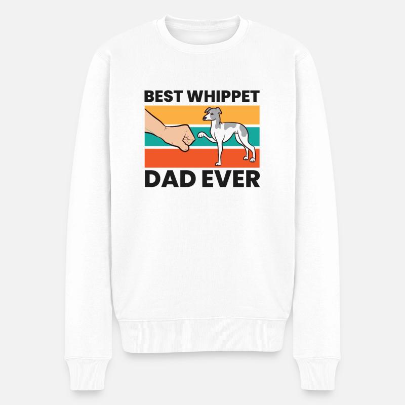 Le meilleur papa whippet des Whippets de tous les temps - Pull Premium bio Homme - blanc