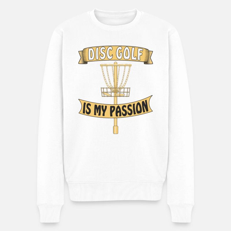 DISC GOLF IS MY PASSION - Männer Premium Bio Pullover - Weiß