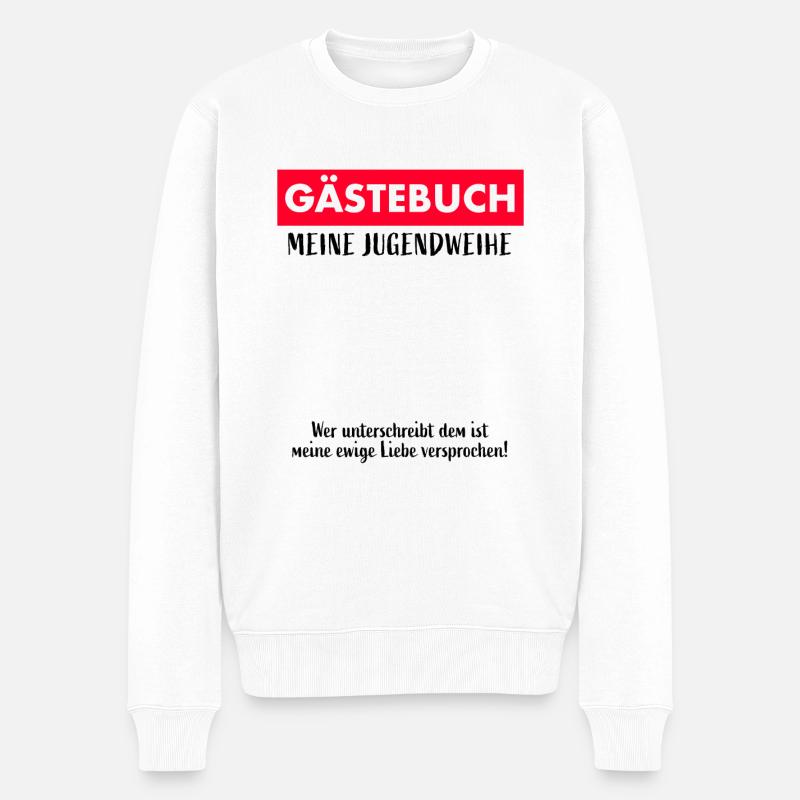 Gästebuch Unterschreiben Jugendweihe - Männer Premium Bio Pullover - Weiß