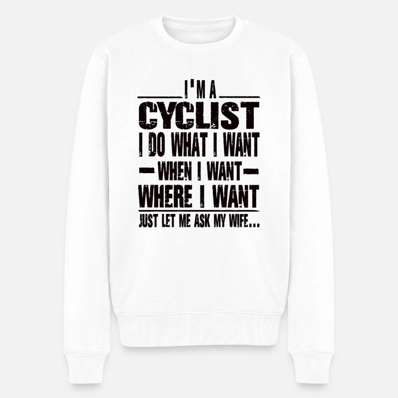 Fahrradfahrer - Männer Premium Bio Pullover - Weiß