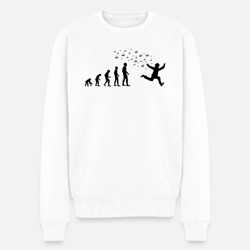 Imker Bienen Honigbienen Evolution Geschenk - Männer Premium Bio Pullover - Weiß