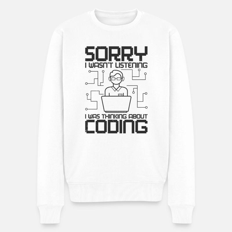 Programmierer Software Web Entwickler Coder Coding - Männer Premium Bio Pullover - Weiß