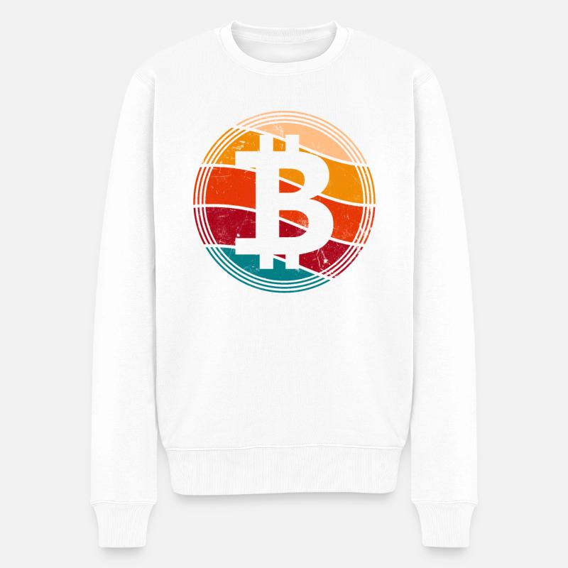 Bitcoin - Männer Premium Bio Pullover - Weiß