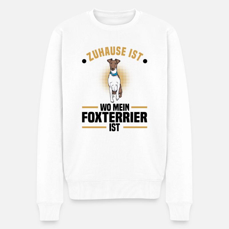 Foxterrier - Männer Premium Bio Pullover - Weiß