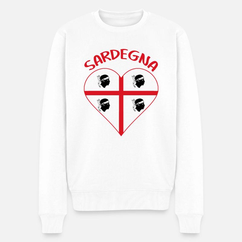 Sardegna Herz Sardaigne Sardinia - Pull Premium bio Homme - blanc