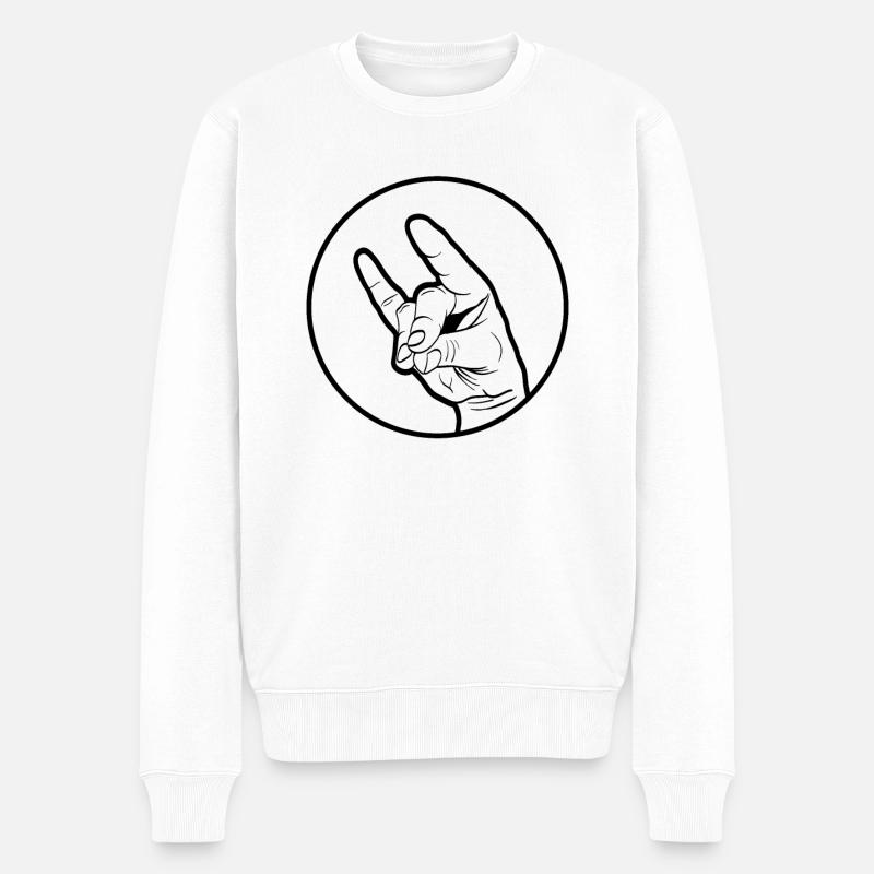 Geste Geschenk Schweigefuchs Lehrer Lehrerin - Männer Premium Bio Pullover - Weiß