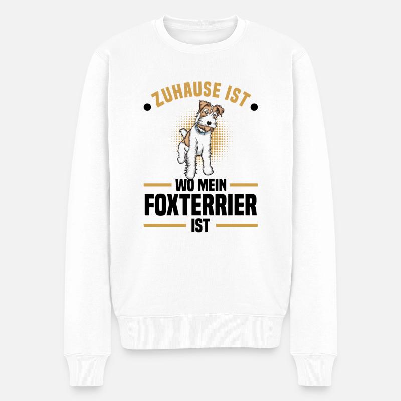Foxterrier - Männer Premium Bio Pullover - Weiß