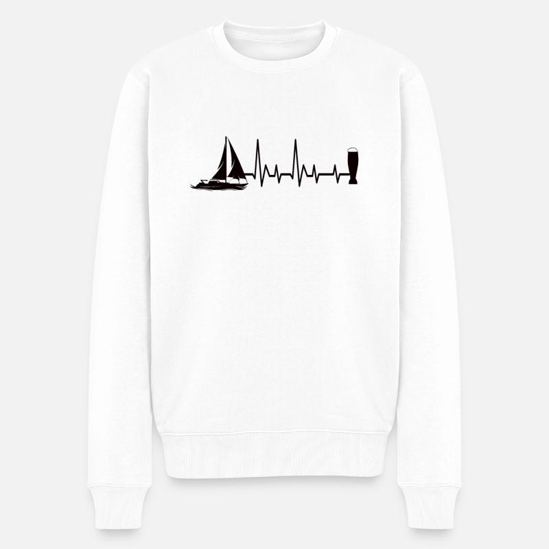 Voile et bière - Pull Premium bio Homme - blanc