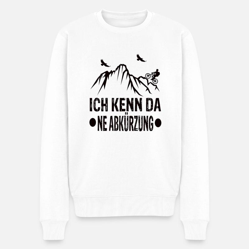 Mountainbike Mountainbiker Mountainbiker Geschenke - Männer Premium Bio Pullover - Weiß