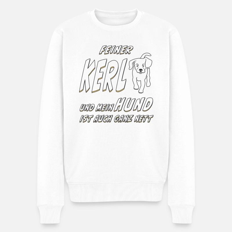 FEINER KERL HUND IST NETT - Männer Premium Bio Pullover - Weiß