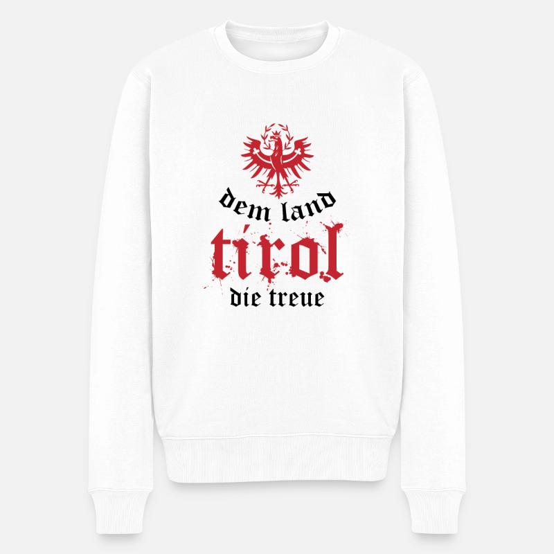 Dem land tirol die treue Dialekt Wappen Geschenk - Männer Premium Bio Pullover - Weiß