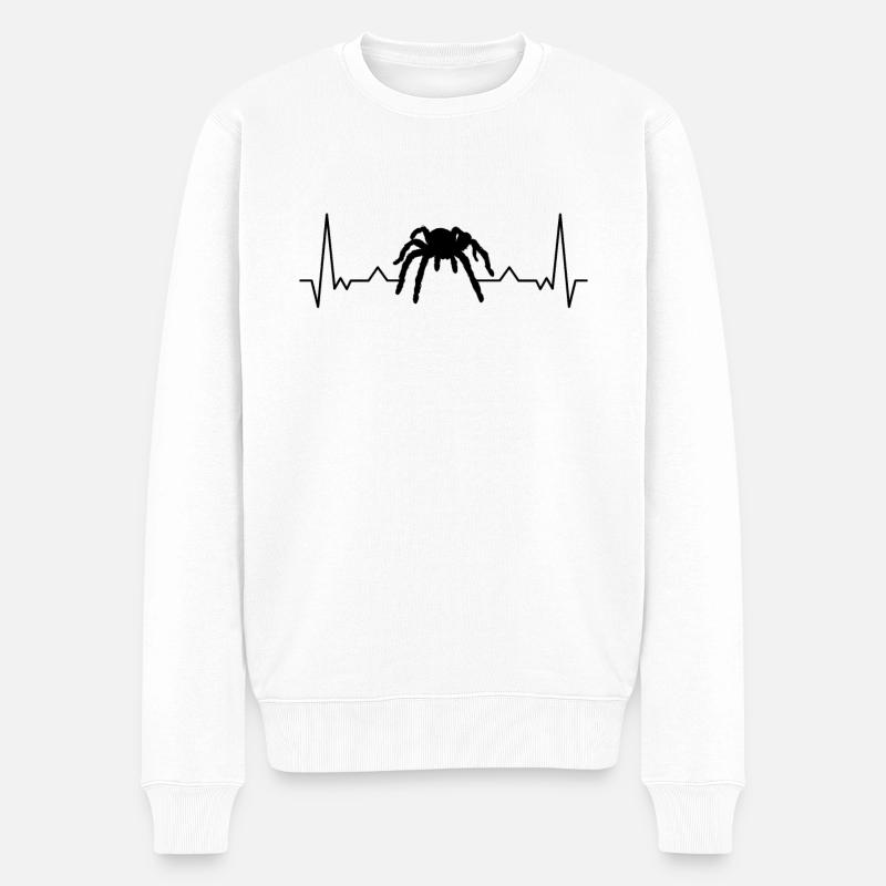 Tarantel Herzschlag Spinne Vogelspinne Terrarium - Männer Premium Bio Pullover - Weiß