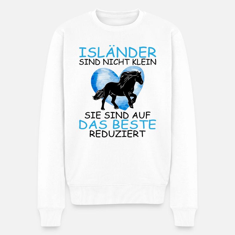 Islandpferd Islandpony Reiten Mädchen - Männer Premium Bio Pullover - Weiß