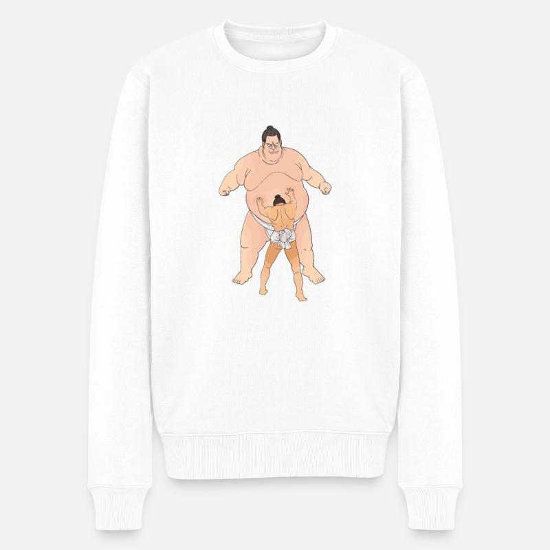 Sport Sumo David und Goliath - Männer Premium Bio Pullover - Weiß
