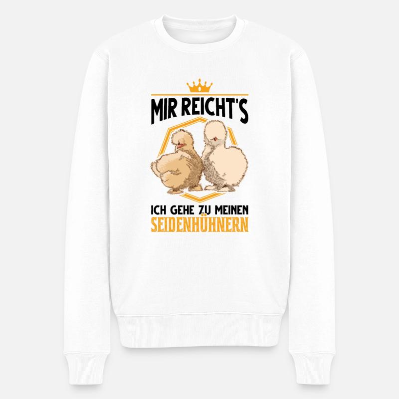Seidenhuhn Züchter Seidenhühner Silkie Huhn - Männer Premium Bio Pullover - Weiß